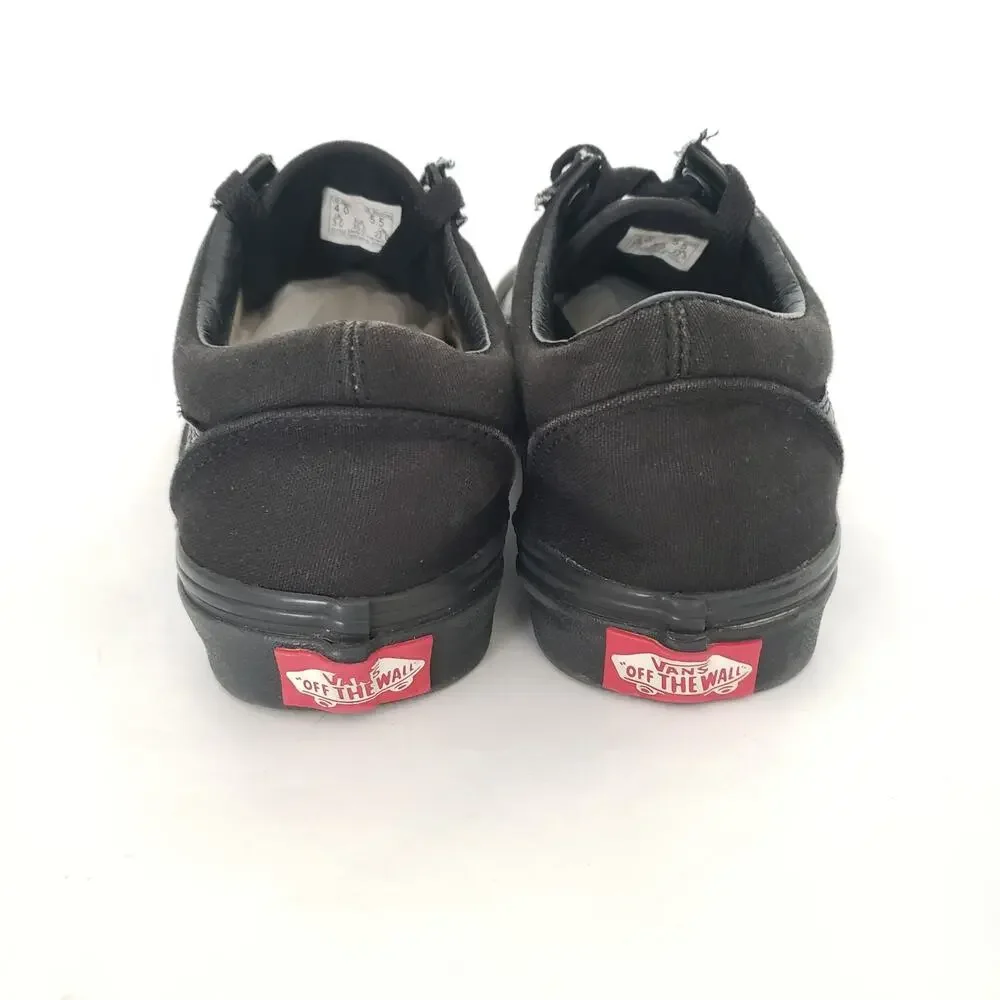 VANS Off The Wall SIZE 4 (MENS) 5.5 (WOMEN) Youth Lace Up Sneakers Black